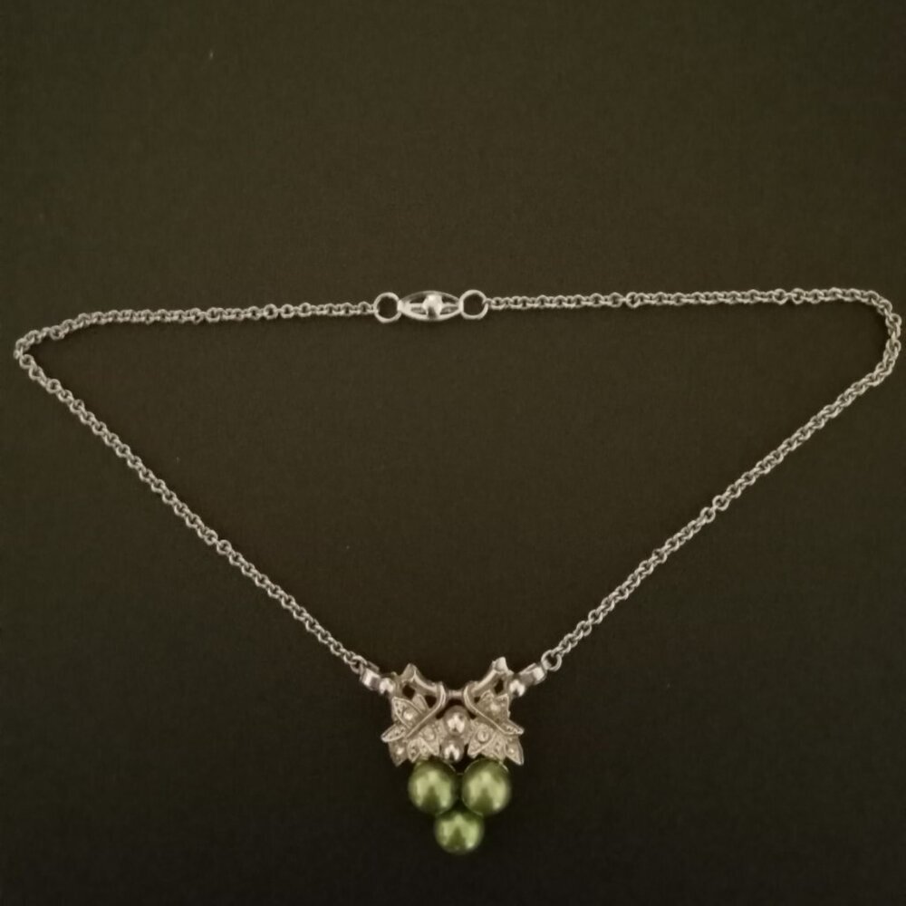 VINTAGE- Necklace (green and silver)